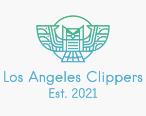 Tribal Owl Outline  logo design