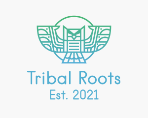 Tribal - Tribal Owl Outline logo design