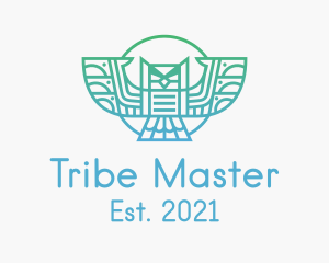 Tribal Owl Outline  logo design