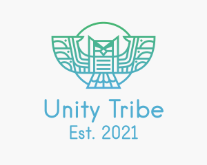 Tribe - Tribal Owl Outline logo design