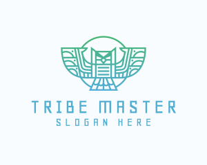 Tribal Owl Outline  logo design