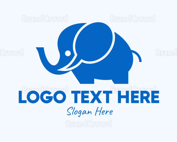 Blue Elephant Chat Logo