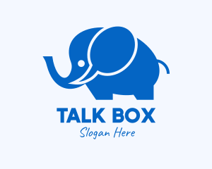 Conversation - Blue Elephant Chat logo design