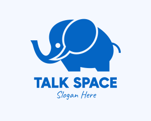 Conversation - Blue Elephant Chat logo design