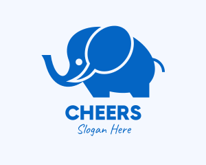 Conversation - Blue Elephant Chat logo design