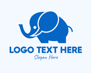 Communicate - Blue Elephant Chat logo design