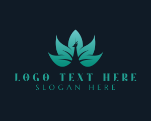 Creative Agency - Gradient Leaf Peacock logo design