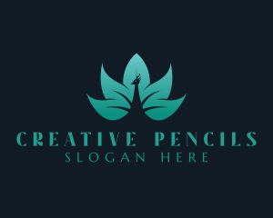 Gradient Leaf Peacock logo design