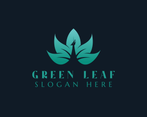 Gradient Leaf Peacock logo design