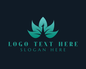 Animal - Gradient Leaf Peacock logo design