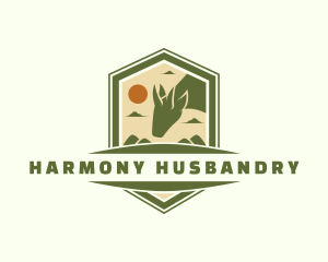 Husbandry - Farm Goat Herding logo design