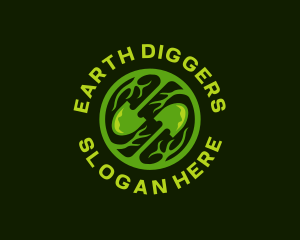 Digging - Shovel Digging Planting logo design