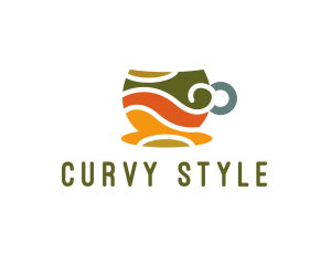 Curvy - Elegant Coffee Cup logo design