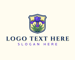 Elegant - Flower Iris Shield logo design