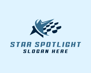 Star Racing Flag Motorsport logo design