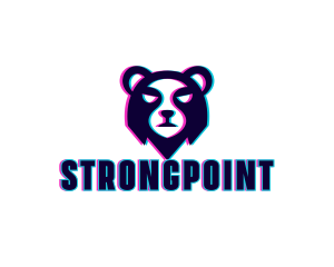 Anaglyph 3d - Bear Esports Anaglyph logo design