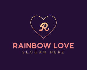 Minimalist Gradient Heart logo design