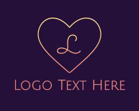 Bride - Minimalist Gradient Heart logo design
