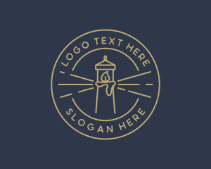 Relaxing - Lighthouse Candle Flame logo design