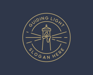 Lighthouse Candle Flame logo design