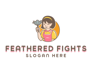 Cute Woman Cleaner logo design