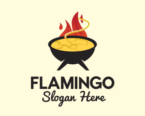 Hot Flaming Soup Cauldron Logo