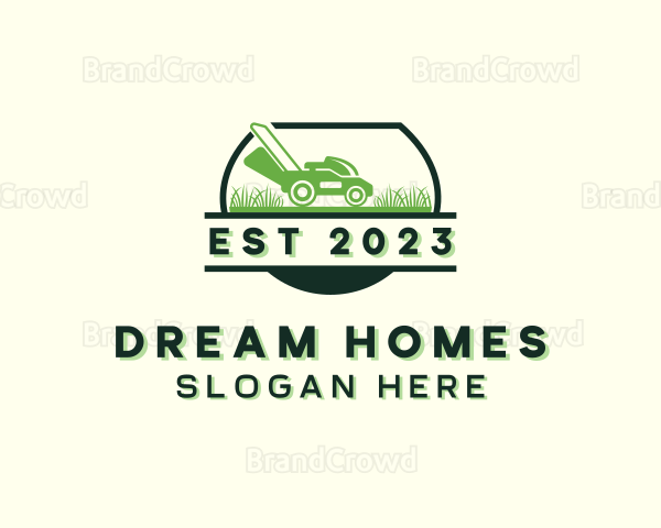 Lawn Care Landscaping Mower Logo