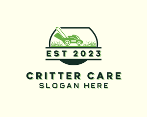 Lawn Care Landscaping Mower logo design