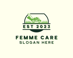 Lawn Care Landscaping Mower logo design