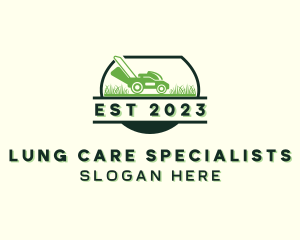 Lawn Care Landscaping Mower logo design