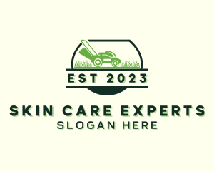 Lawn Care Landscaping Mower logo design