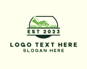 Lawn Care Landscaping Mower Logo