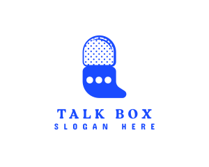 Conversation - Podcast Microphone Conversation logo design