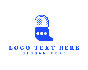 Message - Podcast Microphone Conversation logo design