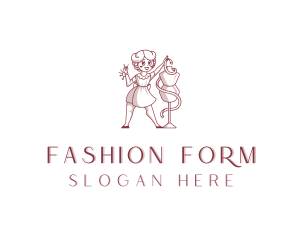 Woman Tailor Seamstress logo design