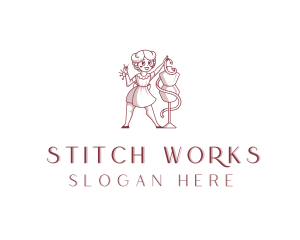 Alterations - Woman Tailor Seamstress logo design