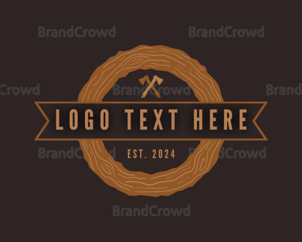 Carpentry Wood Axe Logo