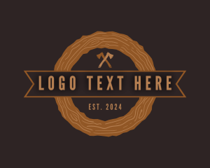 Timber - Carpentry Wood Axe logo design