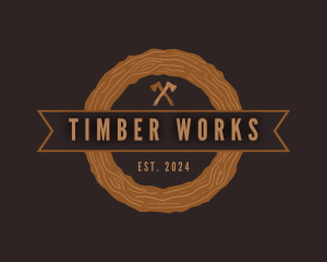 Carpentry Wood Axe logo design