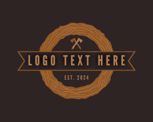 Carpentry Wood Axe Logo