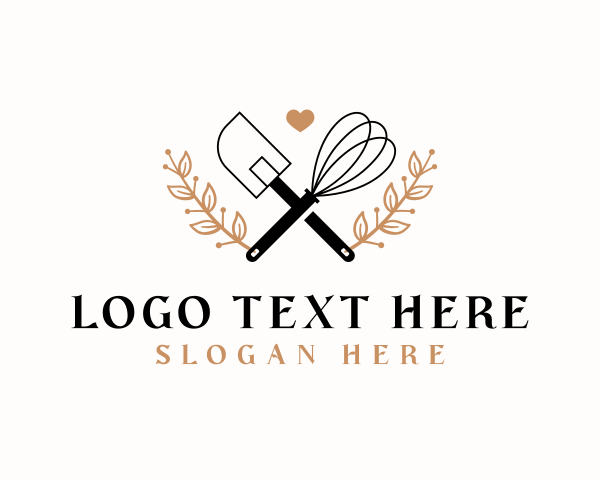 Gourmet - Baking Whisk Spatula logo design