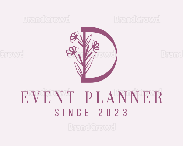 Pink Florist Letter D Logo