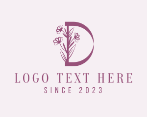 Botanist - Pink Florist Letter D logo design