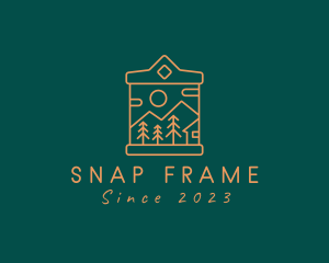 Campsite Scenery Frame  logo design