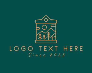 Frame - Campsite Scenery Frame logo design