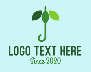 Vegan - Natural Leaf Umbrella logo design