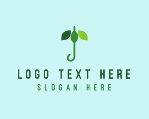 Green - Natural Leaf Umbrella logo design