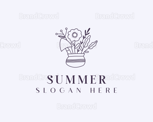 Floral Pot Gardening Logo