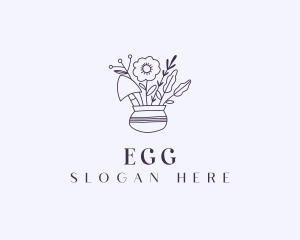 Floral Pot Gardening Logo