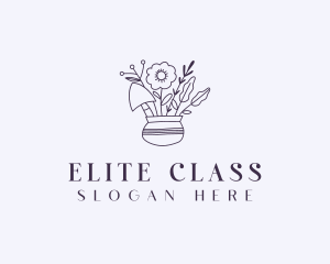 Floral Pot Gardening Logo